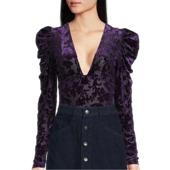 NWT Free People Magic Hour Bodysuit in Deep Sea Combo |Size Small - Picture 11 of 14